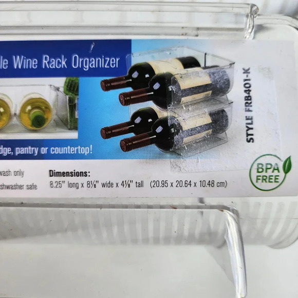 Acrylic Stackable Wine Bottle Holder Organizer Fridge and Freezer BPA Free - Picture 10 of 12
